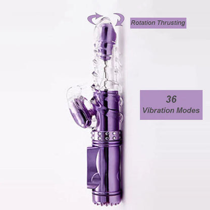 Thrusting Rabbit Vibrator – G-Spot & Clitoris Stimulator, AV Magic Wand, 36 Modes, Multi-Speed Rotation & Vibration for Women