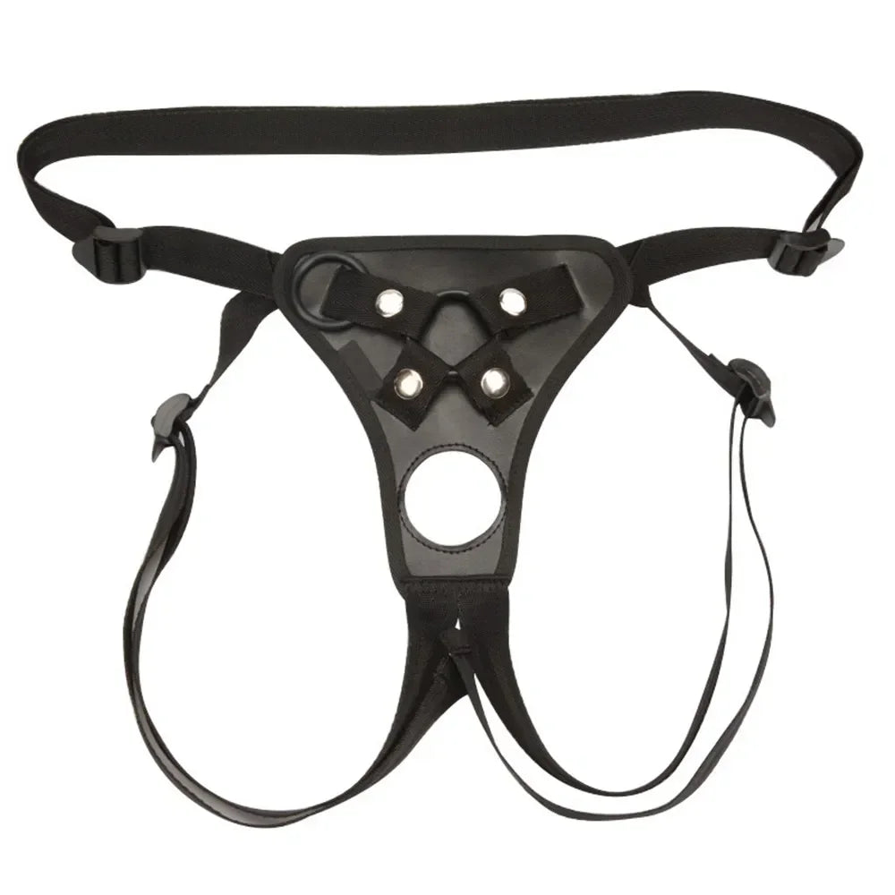 Strap-On Leather Harness with Realistic Dildo