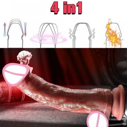 Realistic Telescopic Dildo Vibrator – Remote Control