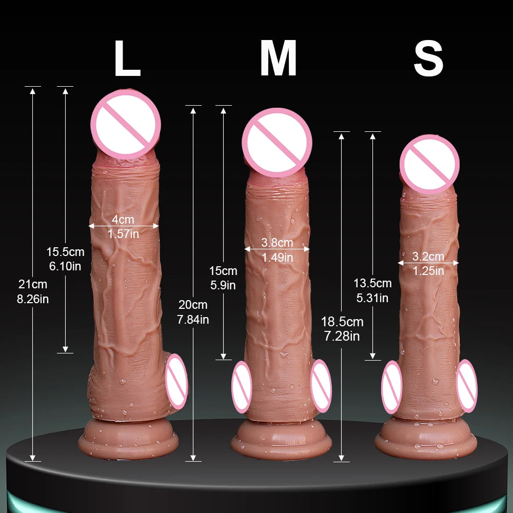 Soft Realistic Dildo – Double Layer Silicone Penis with Suction Cup