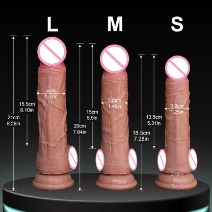 Soft Realistic Dildo – Double Layer Silicone Penis with Suction Cup
